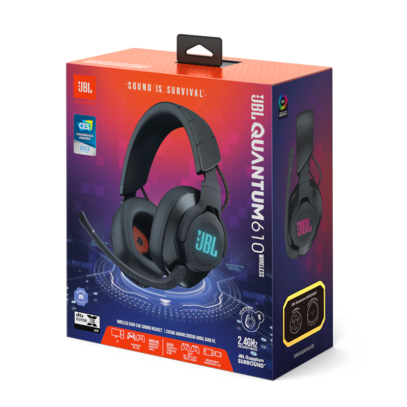 Auriculares Integrales Para Gaming Y Micrófono Jbl Quantum 610 Inalambricos (2.4 Ghz)