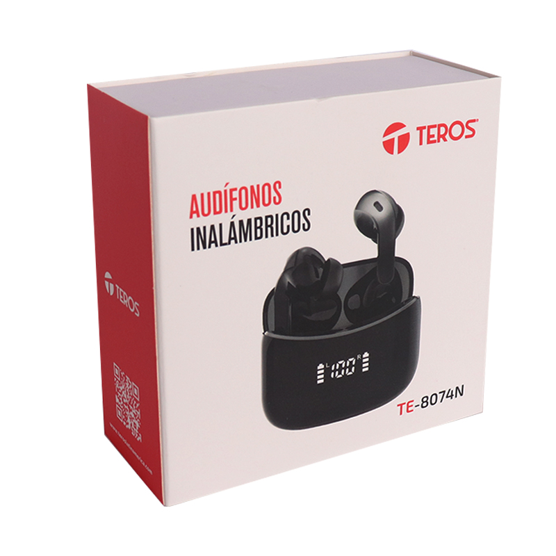 Audífonos Teros Te-8074N, Bluetooth, Tws, Negrolos Audífonos Bluetooth Teros Te-