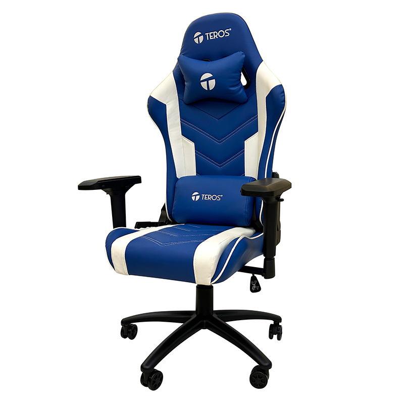 Silla Gamer Teros Te-8126B, Azul Y Blancola Silla Gamer Teros Te-8126B Ofrece Un
