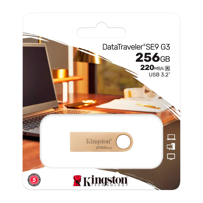 Memoria Flash USB Kingston Datatraveler Se9 G3, 256Gb, USB 3.2 Gen 1 (Tipo-A)Vel