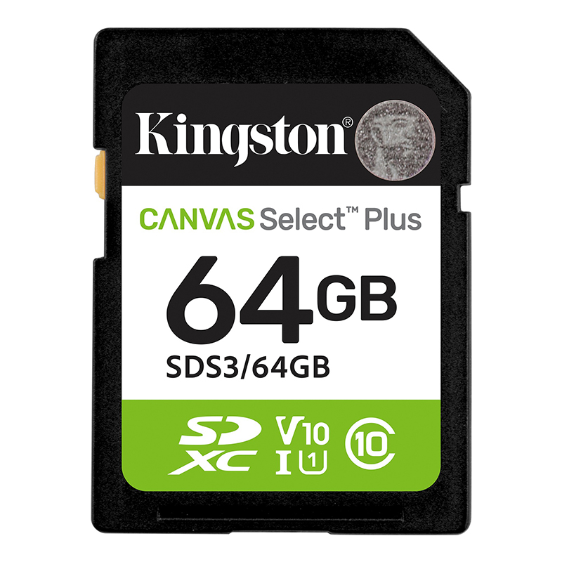 Memoria Card SD Kingston SD Canvas Select Plus, 64Gb, Categoría De Velocidad: Uhs-I/U