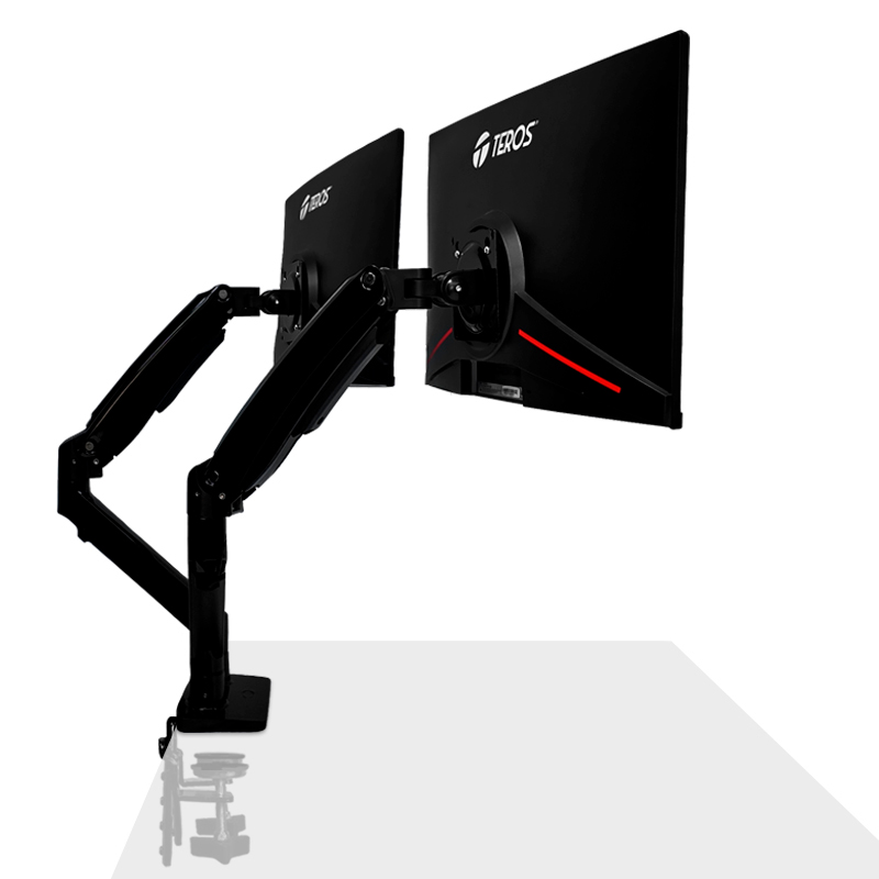 Rack Para 2 Monitores De 22 A 32 / Brazo Soporte Teros Te-7114Soporte De Escri