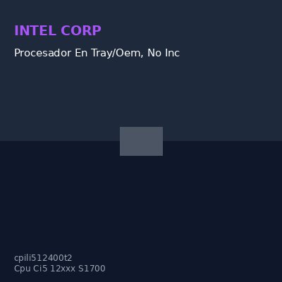 Procesador En Tray/Oem, No Incluye Cooler De Refrigeracion Procesador En Tray/O