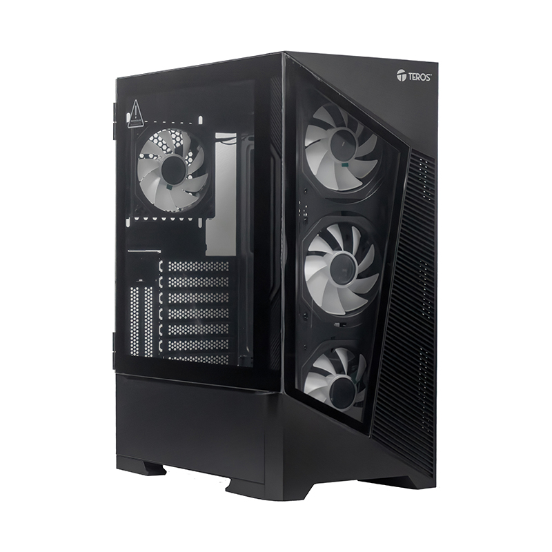 Case Sin Fuente Gamer Teros Te-1330G, Itx, M-Atx,Atx, E-Atx, 3.5 Y 2.5, Negrop