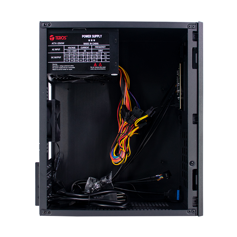 Case Teros Te-1033S, Mini Tower Atx, 250 W, USB 3.0 / 2.0, Audio Hd, Negropresen