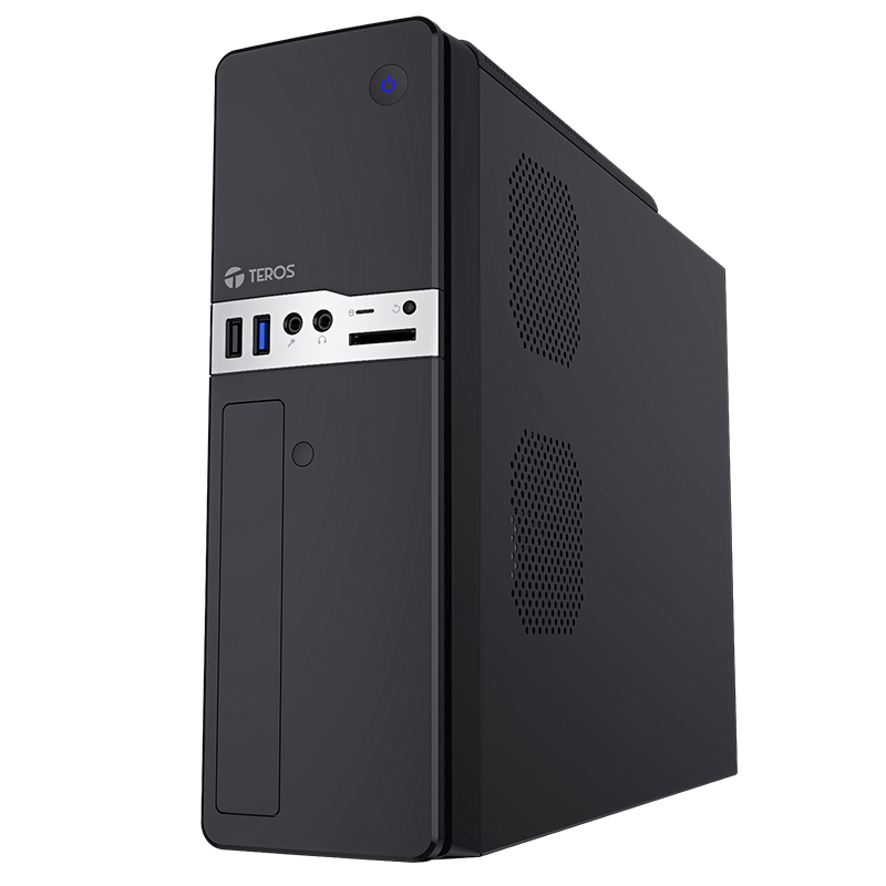 Case Teros Te-1032S, Slim, 250 W, USB 3.2 / USB 2.0, Audio Hd, Dvd, Negropresent