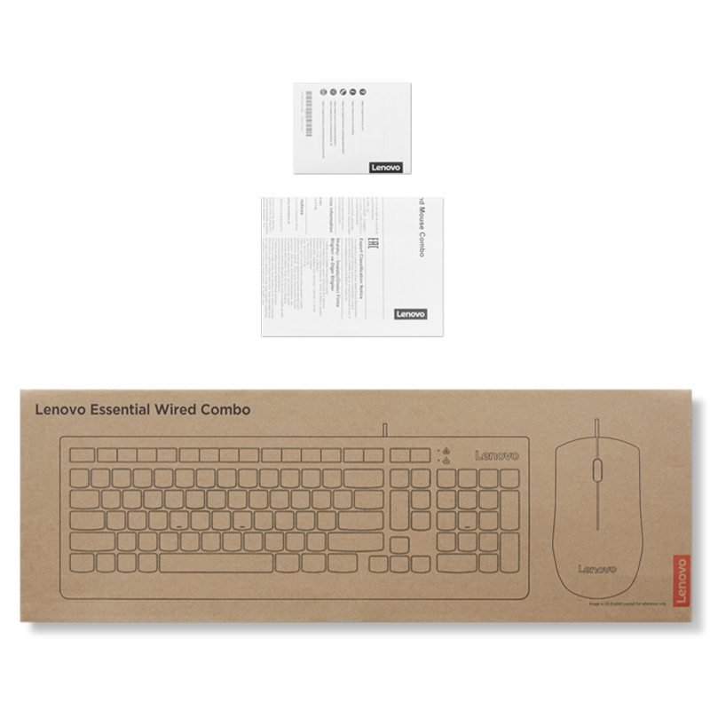 Kit De Teclado Y Mouse Essential Lenovo, Interfazusb-A, Color Negro, En Español.