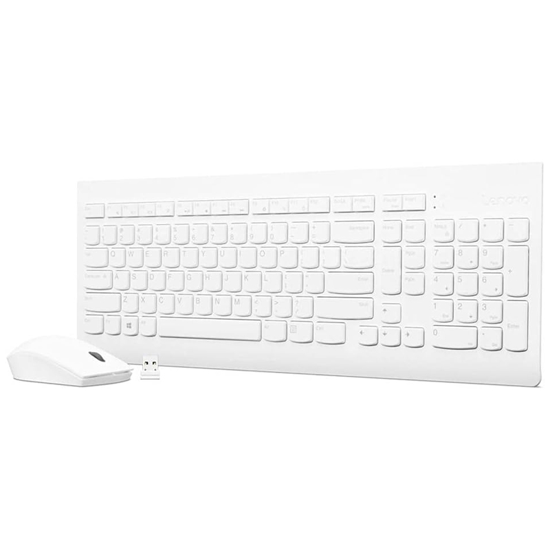 Kit De Teclado + Mouse Combo, Lenovo 510, Inalámbrico, Color Blancotipo De Fuent