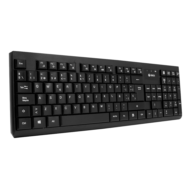 Kit Teclado Y Mouse Teros Te-4071S, Inalámbrico, 2.4 Ghz, Acabado Elegante, Negro, Es