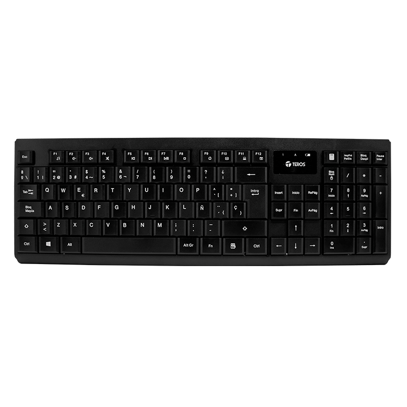 Kit Teclado Y Mouse Teros Te-4071S, Inalámbrico, 2.4 Ghz, Acabado Elegante, Negro, Es