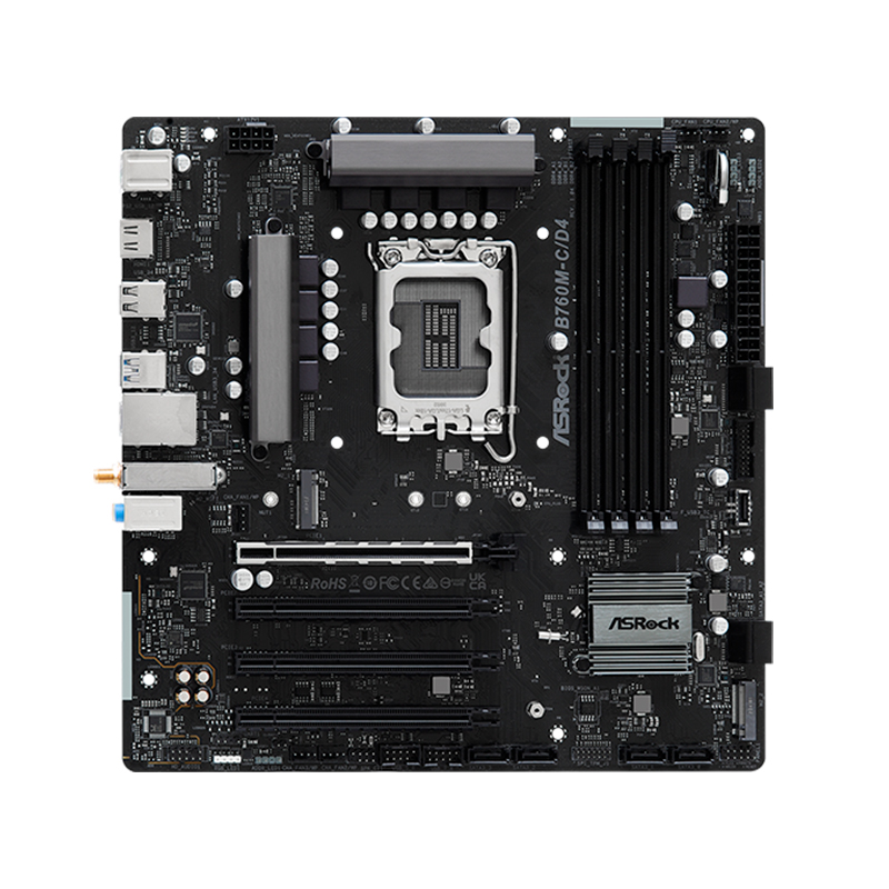 Motherboard Asrock B760M-C/D4, Chipset INTEL B760, Lga1700, Matxsoporta Procesad