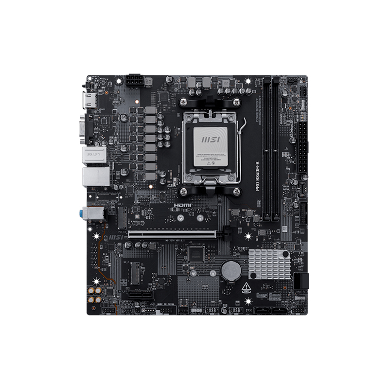 Motherboard MSI Pro B840M-B, Chipset AMD B840, Socket AMD Am5, Matxsoporta Proce