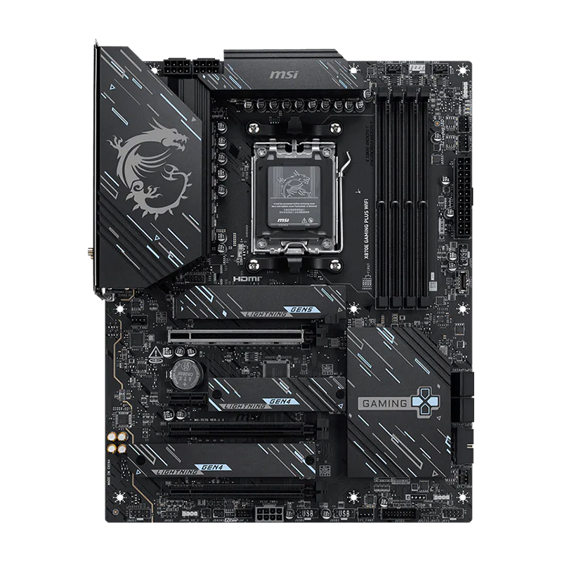 Motherboard MSI X870E Gaming Plus Wifi, Chipset AMD X870E, Socket AMD Am5, Atxso