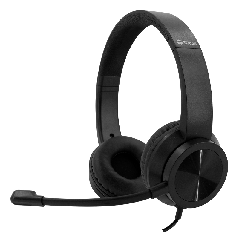 Audífono Teros Te-8037N (Headset), Negrolos Auriculares Alámbricos Teros Te-8037