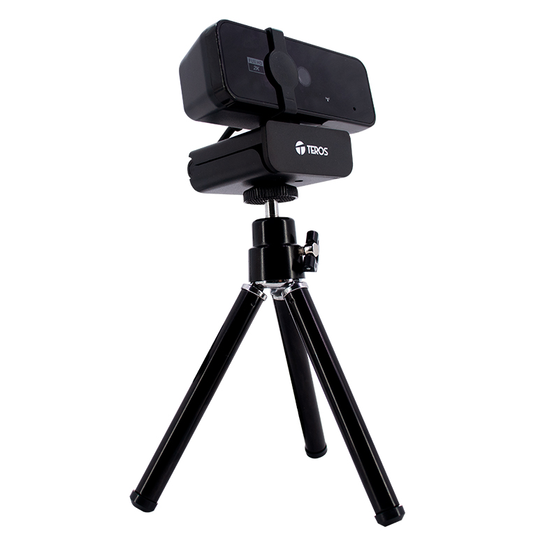 Webcam Teros Te-9072, 2K, Micrófono Incorporado, USB 2.0Trabaja Con Casi Todas L