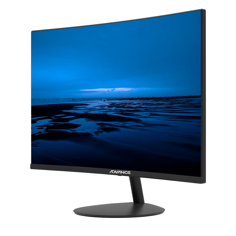 Monitor Curvo Advance Adv-2452S, 23.6 FHD Va, 100Hz, 1Ms, Hdmi, Dp, Parlante, Negro