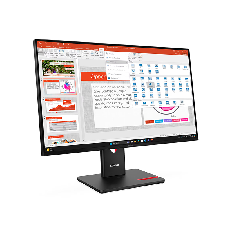 Monitor Plano Lenovo Thinkvision T27-40, 27 Wledfhd Ips/Hdmi/Dp/Vga/Usb-C/Usb-B/Usb-