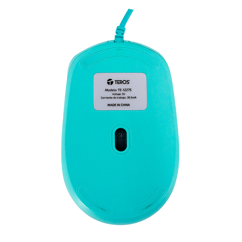 Mouse Óptico Teros Te-1227S, 800-1200-1600 Dpi, Usb, 4 Botones, Color Verdedisfr