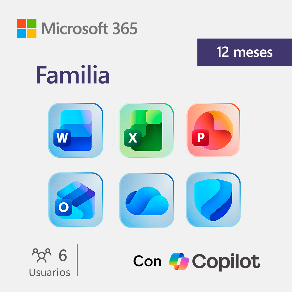 Licenciamiento Virtual (Esd) Microsoft 365 Familia (Licencia De 12 Meses / 1 A 6 Usua