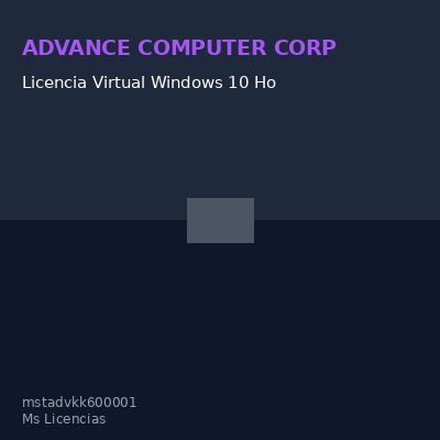 Licencia Virtual Windows 10 Home.solo Activación Aio Advance, ( Existen Restricc