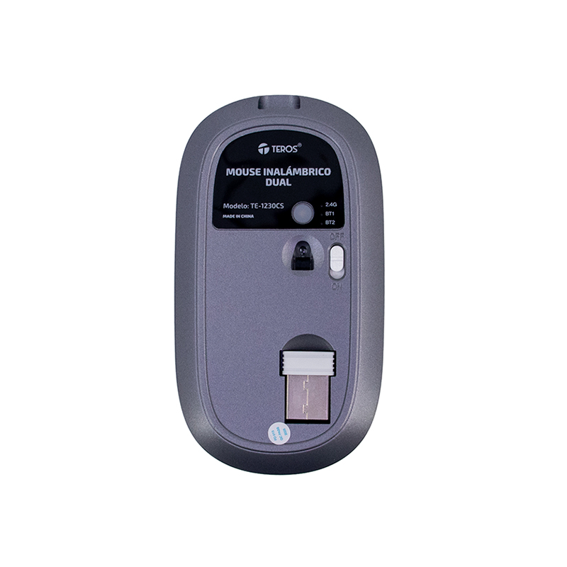 Mouse Inalámbrico Dual Teros Te-1230Cs, 3 Botones, 1200Dpimouse Inalámbrico Tero