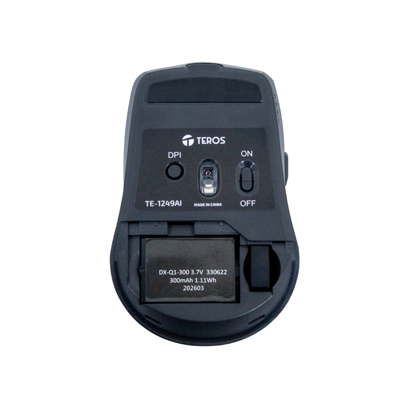 Mouse Inalámbrico Teros Te-1249Ai, 2.4Ghz, 8 Botones, Ia, DPI 3200, Usb, Btpoten