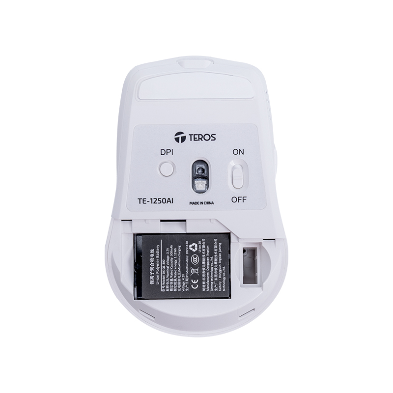 Mouse Inalámbrico Teros Te-1250Ai , 2.4Ghz, 8 Botones, Ia, DPI 3200, Usb, Btdesc