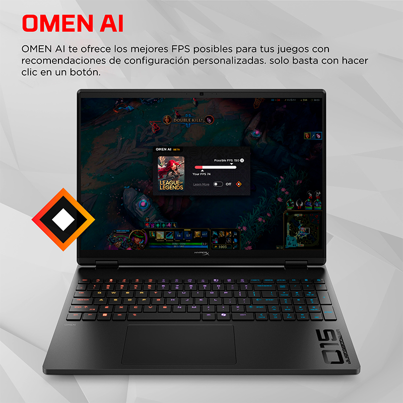 Notebook Gaming HP Hyperx Omen 15-Ga0001La, Core I7-14650Hx Hasta 5.2Ghz, 16GB Ddr5-5
