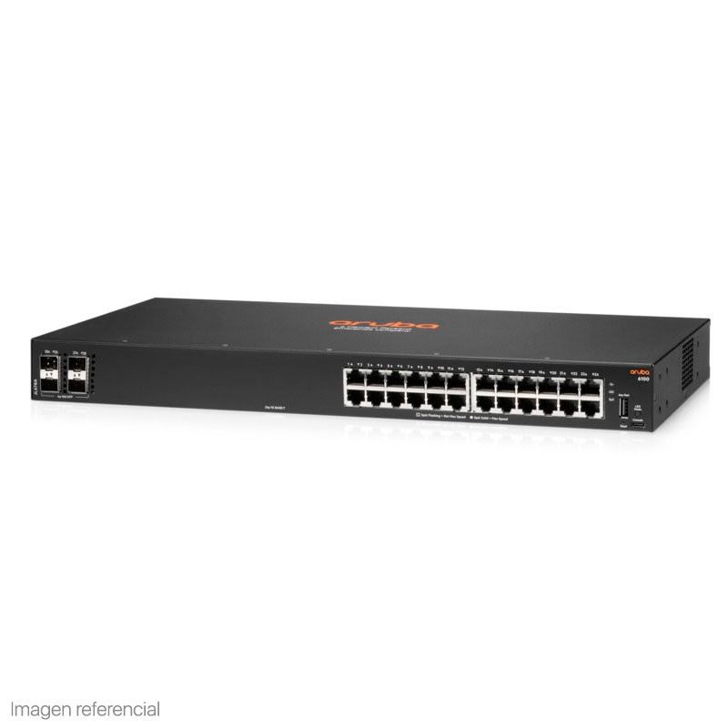 Switch Aruba 6100 24G 4Sfp+ / 24 X Puertos 10/100/1000Base-T / 4 X Puertos 1G/10G SFP