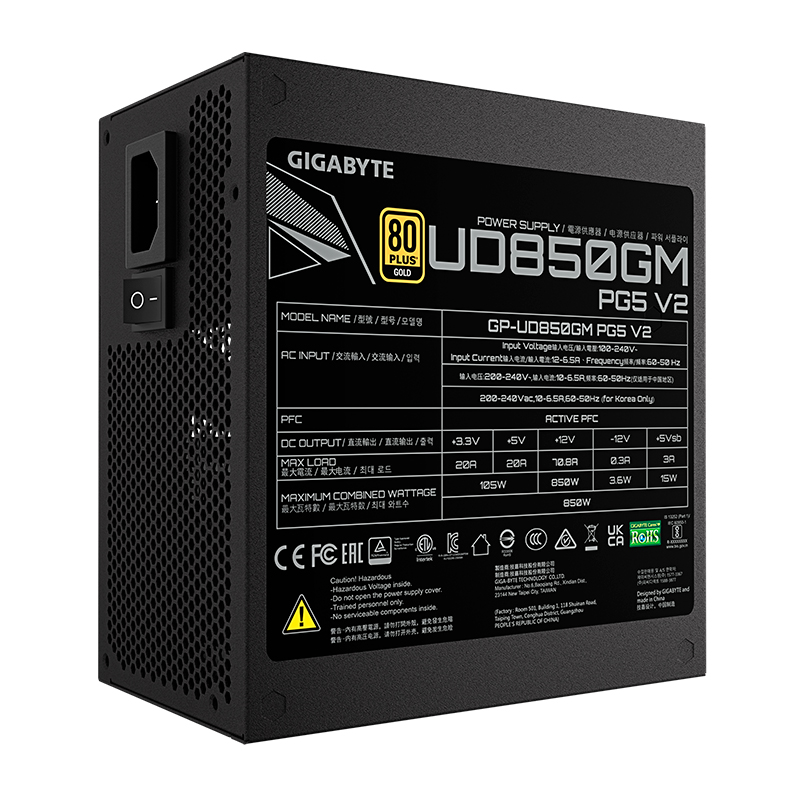 PSU GB Ud850Gm Pg5 V2 80+G Fm
