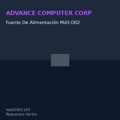Fuente De Alimentación Md3-D02, 300W, Atx, 100V 240Vac.1 Conector ATX 24/20 Pin