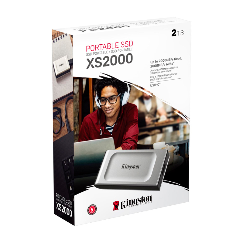 Unidad En Estado Sólido Externa Kingston Xs2000, 2Tb, USB 3.2 Gen 2X2 Tipo-Cvelo