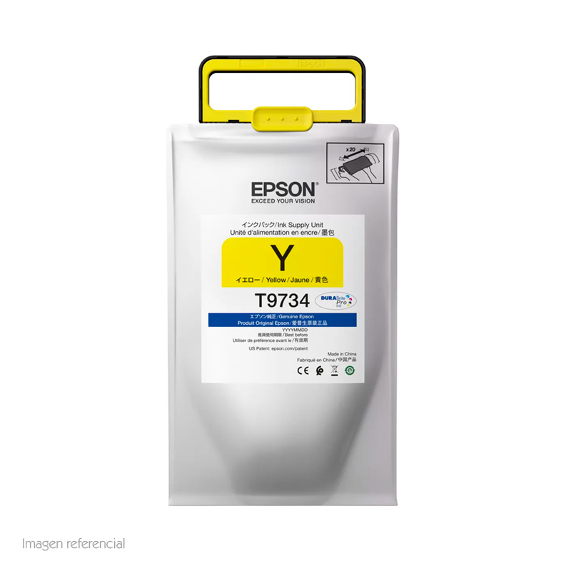 Bolsa De Tinta Epson Durabrite Pro T973420, Coloryellow.para Impresora Epson Wor