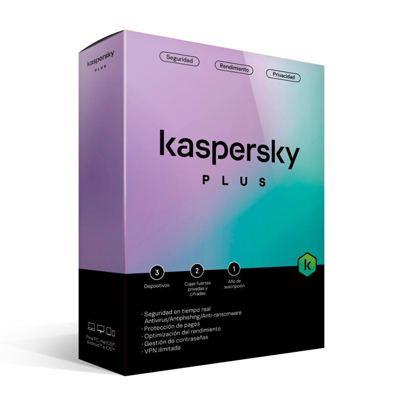 Kaspersky Plus Edition, Para Unos 3 Dispositivos,Licencia De 1 Añocompatible Con