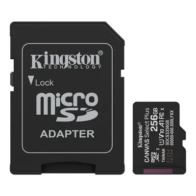 Tarjeta De Memoria Kingston 256GB MicroSD Canvas Select Plus -150Mb/Seg - Uhs-I Clase