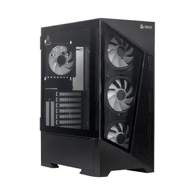 Case Sin Fuente Gamer Teros Te-1330G, Itx, M-Atx,Atx, E-Atx, 3.5 Y 2.5, Negrop