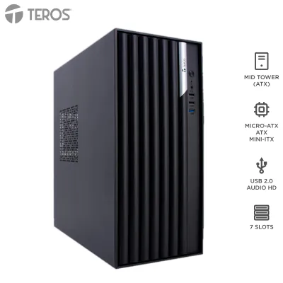 Case Teros Te-1036S, Factor De Forma Atx, 250 W, USB 3.0 / 2.0, Audio, Negro.el
