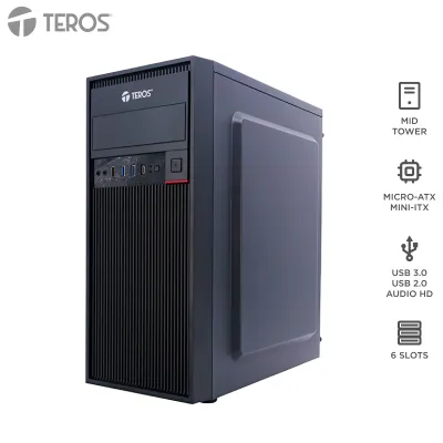 Case Gamer Teros Te-1319G, Mid Tower, 450W, USB 3.0 / 2.0, Audio, Negroel Case G