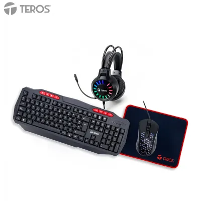 Kit Gamer 4 En 1 Teclado + Mouse + Auriculares + Mousepad Teros Te-5016Scompleta