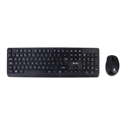 Kit Inalámbrico Teclado + Mouse Teros Te-5011Cs, 2.4Ghz, 1000Dpi, Español, Negro