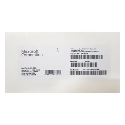 Microsoft Windows Svr Std 2025 Spanish Oei 2Cr (Apos) (Ep2-25418)Ésta Licencia N