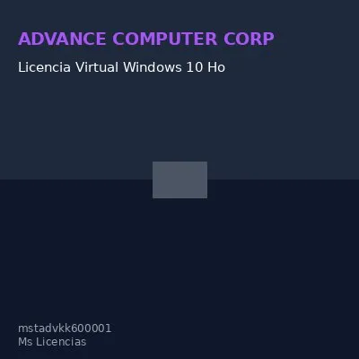 Licencia Virtual Windows 10 Home.solo Activación Aio Advance, ( Existen Restricc