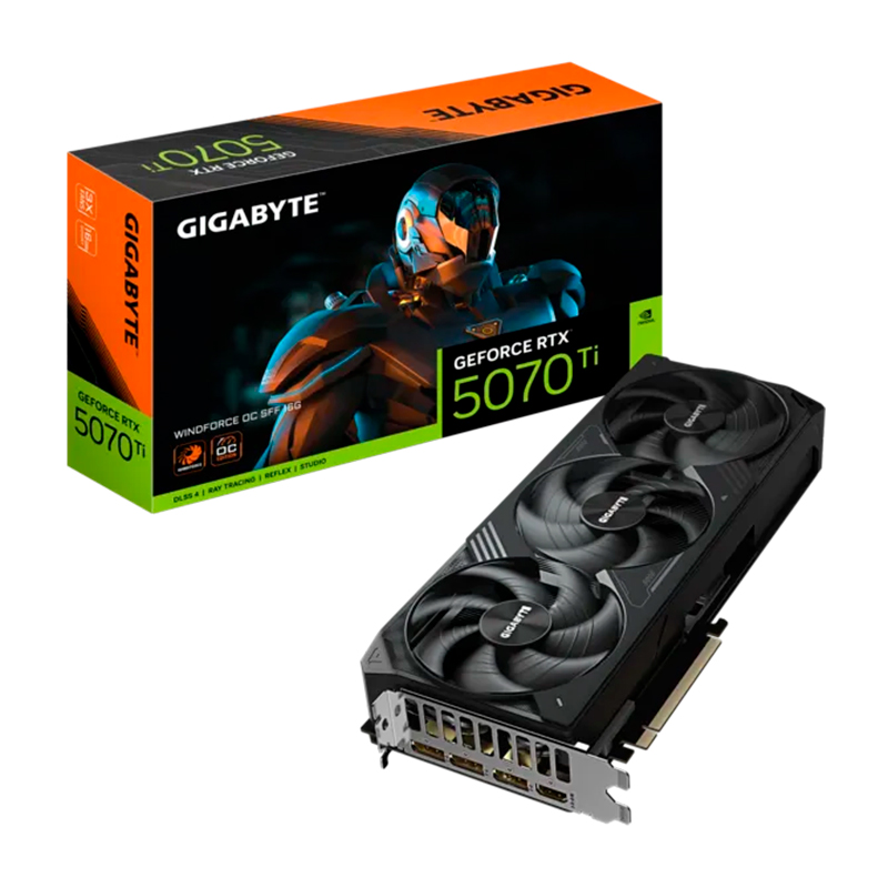 Tarjeta De Video Gigabyte Geforce RTX 5070 TI Windforce Oc Sff 16G, 16 GB Gddr7, PCI