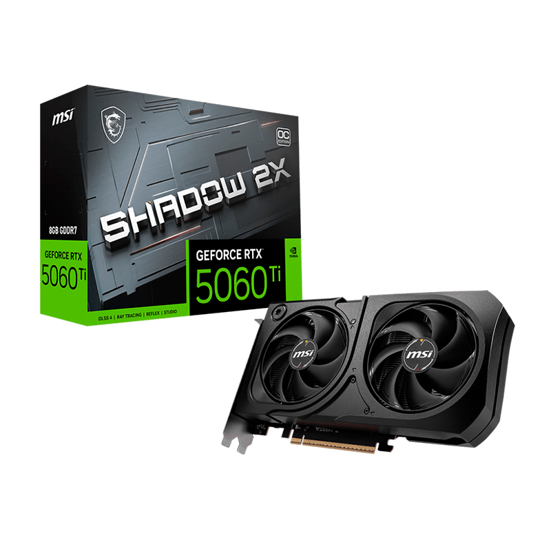Tarjeta De Video MSI Geforce RTX 5060 TI 8G Shadow 2X Oc Plus, 8 GB Gddr7, PCIE Gen